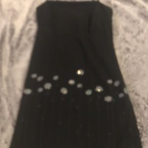 Black dress with beautiful sliver floral deco